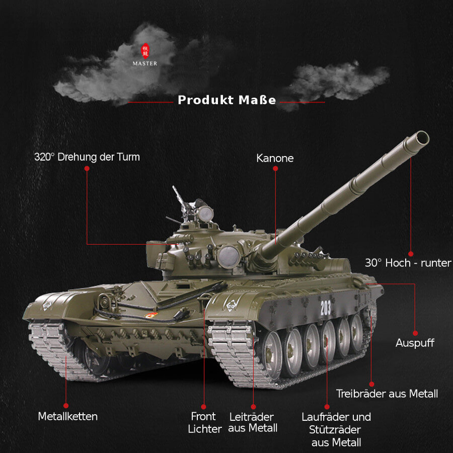 Ferngesteuerter Panzer mit Schuss "Russicher T-72" Heng Long 1:16 , Stahlgetriebe -2,4Ghz V 7.0 -PRO 4 Ferngesteuerter Panzer mit Schuss Russicher T-72 Heng Long 116 , Stahlgetriebe -2,4Ghz V 6.0 -PRO 3