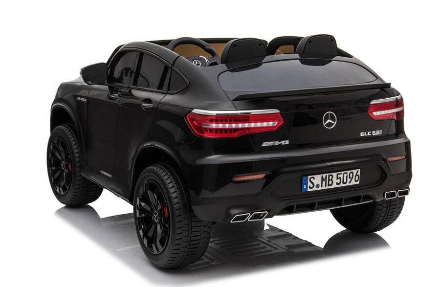 Elektro Kinderauto, Kinderfahrzeug "Mercedes GLC63S" lizenziert - 2 Sitzer - 12V10AH Akku, 4x4+ 2,4Ghz Ferngesteuert+Ledersitz+EVA 7 Elektro Kinderfahrzeug lizenziert Mercedes GLC AMG - mit Ledersitz, EVA Reifen und Lackiert - schwarz -3m