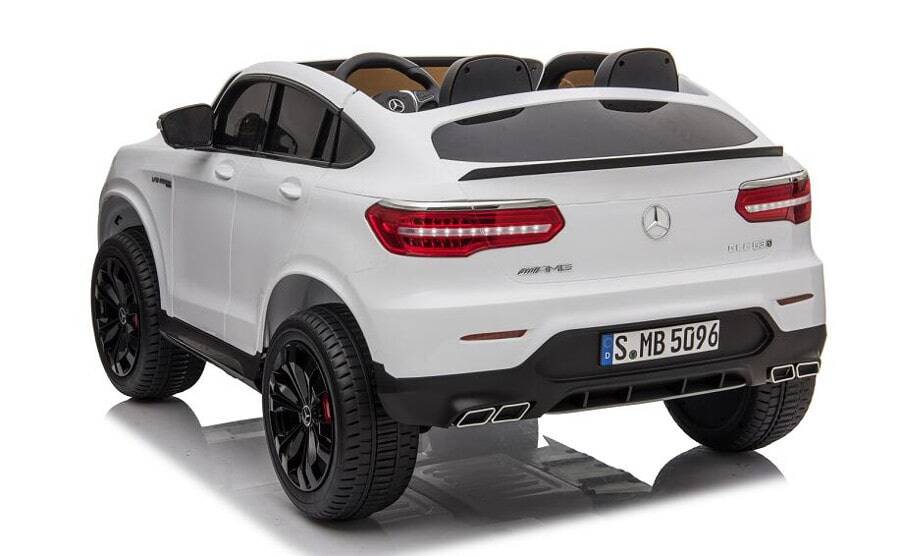 Elektro Kinderauto, Kinderfahrzeug "Mercedes GLC63S" lizenziert - 2 Sitzer - 12V10AH Akku, 4x4+ 2,4Ghz Ferngesteuert+Ledersitz+EVA 8 Elektro Kinderfahrzeug lizenziert Mercedes GLC AMG - mit Ledersitz, EVA Reifen und Lackiert - schwarz -4