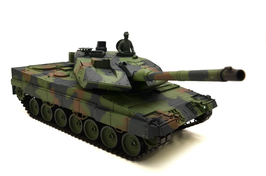 Ferngesteuerter Panzer 1:16 "Deutscher Leopard 2A6" Heng Long 1:16 mit Rauch&Sound und Stahlgetriebe -2,4Ghz V6.0 7 Ferngesteuerter Panzer mit Schuss "Deutscher Leopard 2A6" Heng Long 1