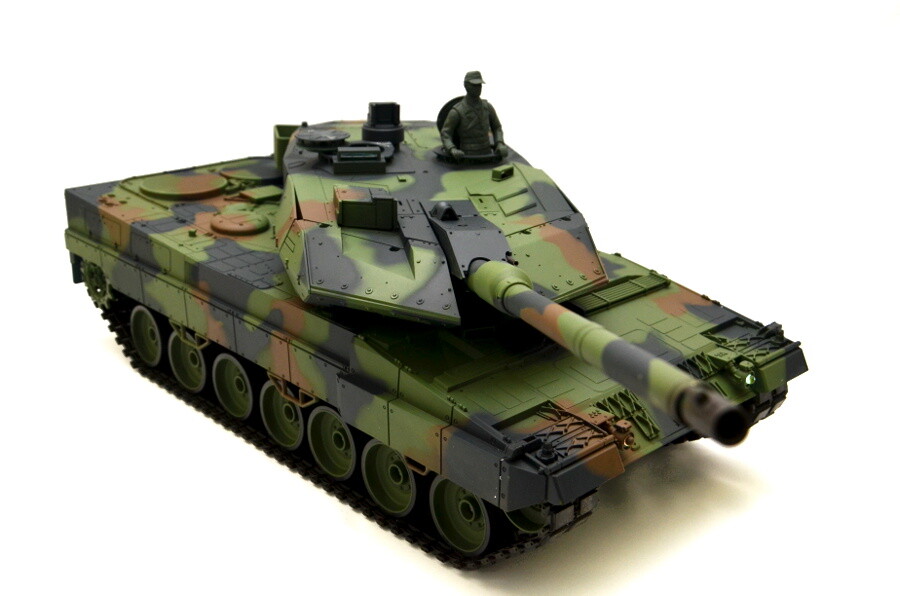 Ferngesteuerter Panzer 1:16 "Deutscher Leopard 2A6" Heng Long 1:16 mit Rauch&Sound und Stahlgetriebe -2,4Ghz V6.0 4 Ferngesteuerter Panzer mit Schuss "Deutscher Leopard 2A6" Heng Long 1