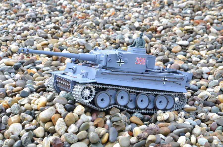 Ferngesteuerter Panzer mit Schuss "German Tiger I" Heng Long 1:16 Grau, Rauch&Sound,Stahlgetriebe und Metallketten -2,4Ghz -V 6.0 - PRO 11 deutscher tiger 1 ferngesteuerter panzer mit schuss rauch und sound mit metallgetriebe und metallkette - pro -13