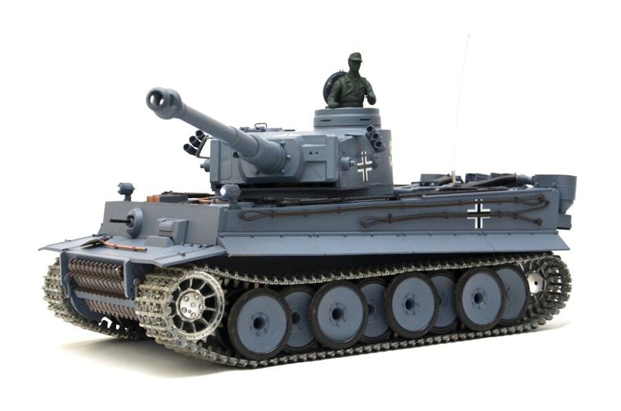 Ferngesteuerter Panzer mit Schuss "German Tiger I" Heng Long 1:16 Grau, Rauch&Sound,Stahlgetriebe und Metallketten -2,4Ghz -V 6.0 - PRO 12 deutscher tiger 1 ferngesteuerter panzer mit schuss rauch und sound mit metallgetriebe und metallkette - pro -8