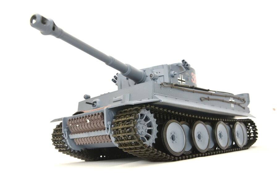 Ferngesteuerter Panzer mit Schuss "German Tiger I" Heng Long 1:16 Grau, Rauch&Sound+Stahlgetriebe und 2,4Ghz -V 6.0 1 ferngesteuerter panzer schuss heng long tank german tiger 1 upgrade version 6.0 metallgetriebe -1