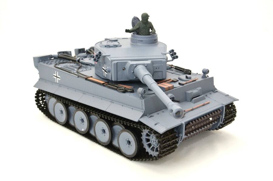 Ferngesteuerter Panzer mit Schuss "German Tiger I" Heng Long 1:16 Grau, Rauch&Sound+Stahlgetriebe und 2,4Ghz -V 6.0 7 ferngesteuerter panzer schuss heng long tank german tiger 1 upgrade version 6.0 metallgetriebe -12