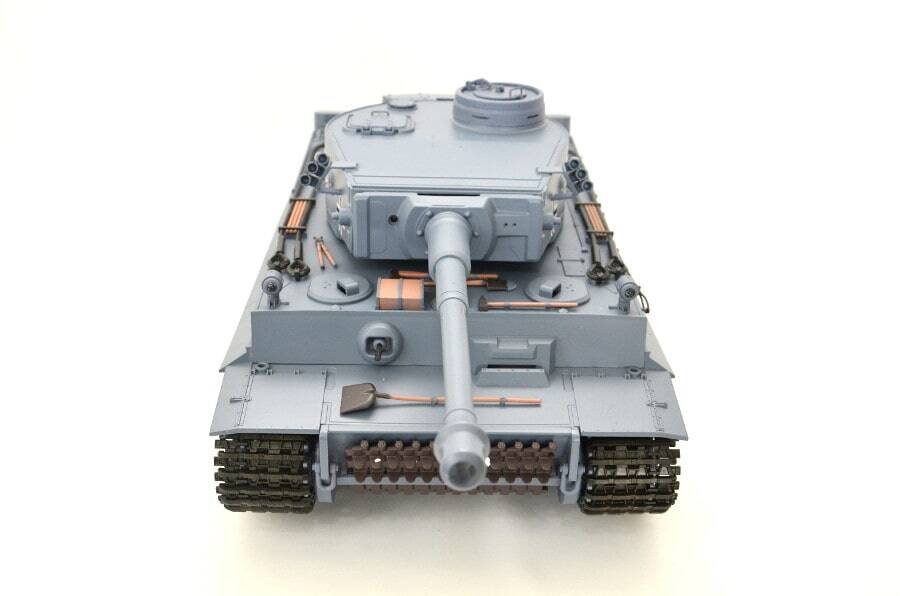 Ferngesteuerter Panzer mit Schuss "German Tiger I" Heng Long 1:16 Grau, Rauch&Sound+Stahlgetriebe und 2,4Ghz -V 6.0 5 ferngesteuerter panzer schuss heng long tank german tiger 1 upgrade version 6.0 metallgetriebe -5