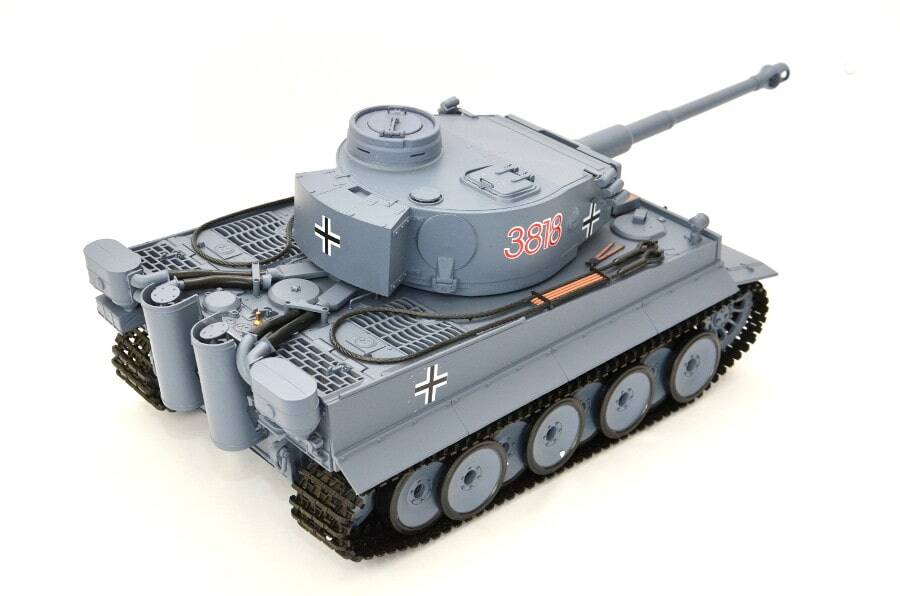 Ferngesteuerter Panzer mit Schuss "German Tiger I" Heng Long 1:16 Grau, Rauch&Sound+Stahlgetriebe und 2,4Ghz -V 6.0 9 ferngesteuerter panzer schuss heng long tank german tiger 1 upgrade version 6.0 metallgetriebe -9