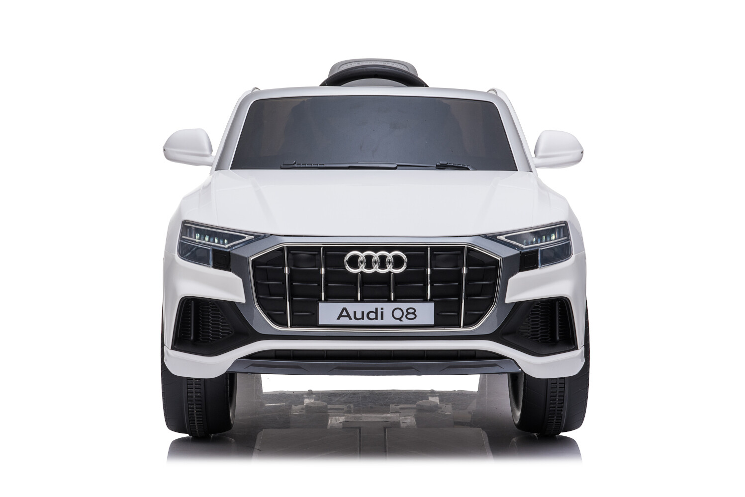 Kinderfahrzeug - Elektro Auto "Audi Q8" - lizenziert - 12V Akku und 2 Motoren- 2,4Ghz + MP3 + Leder + EVA - Weiss 1 kinder-elektroauto-audi-q8-lizenziert-weiss-2