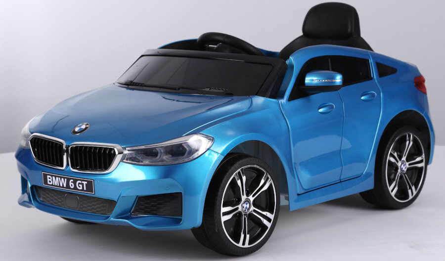 Kinderfahrzeug - Elektro Auto "BMW 6GT" - lizenziert - 12V, 2 Motoren+ 2,4Ghz+ Ledersitz+EVA+ Lackiert Blau 4 kinder-elektroauto-bmw-6gt-blau-1