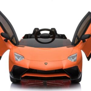 elektro Kinderfahrzeug von Lamborghini lizenziert - Aventador sv svj- mit Fernsteuerung, 12V, EVA und Ledersitz - orange- 2