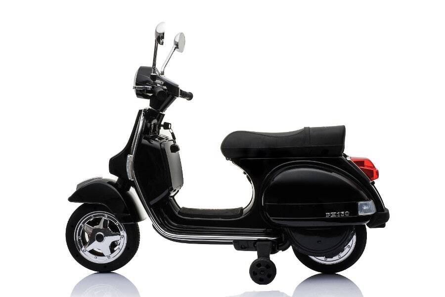 Elektro Kindermotorrad "Vespa" - Lizenziert - 12V - 2 Motoren - MP3 - Ledersitz - Schwarz 1 Elektro Kindermotorrad "Vespa" - Lizenziert - 12V - 2 Motoren - MP3 - Ledersitz - Schwarz