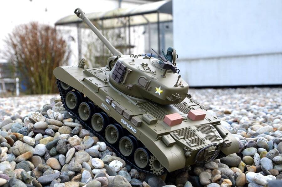 Ferngesteuerter Panzer "Snow Leopard" Heng Long 1:16 mit Schussfunktion - Rauch - Sound - 2,4Ghz 7 panzer ferngesteuert mit schuss heng long snow leopard -16