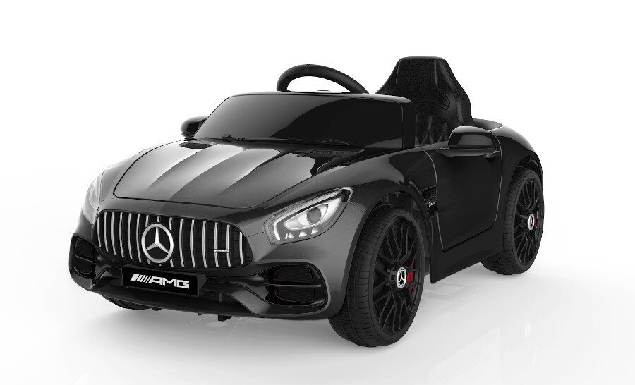 Kinderfahrzeug - Elektro Auto "Mercedes AMG GT" - lizenziert - 12V, 2 Motoren- 2,4Ghz, MP3, Ledersitz+EVA-Schwarz 1 Kinderfahrzeug - Elektro Auto "Mercedes AMG GT" - lizenziert - 12V, 2 Motoren- 2,4Ghz, MP3, Ledersitz+EVA-Schwarz