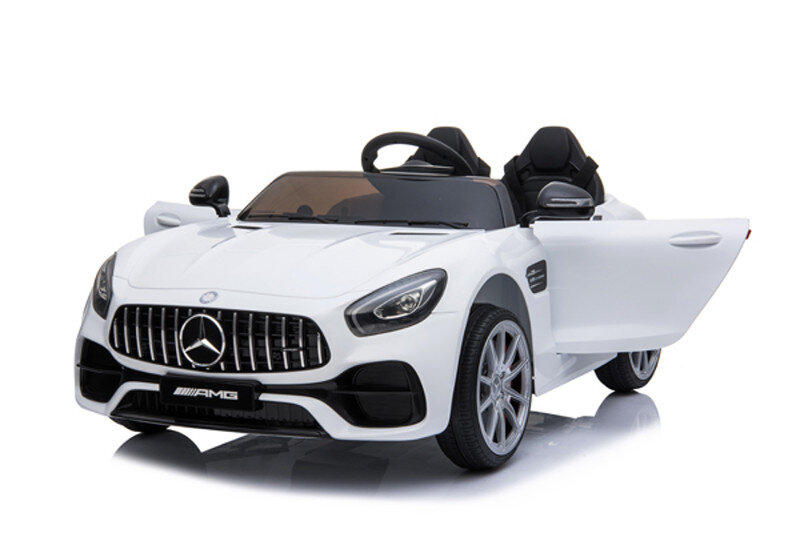 Kinderfahrzeug - Elektro Auto "Mercedes AMG GT Doppelsitzer M" - lizenziert - 12V, 2 Motoren- 2,4Ghz, MP3, Ledersitz+EVA-Weiss 1 Kinderfahrzeug - Elektro Auto "Mercedes AMG GT Doppelsitzer M" - lizenziert - 12V, 2 Motoren- 2,4Ghz, MP3, Ledersitz+EVA-Weiss