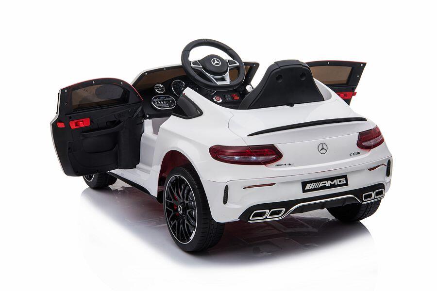 Kinderfahrzeug - Elektro Auto "Mercedes C63 AMG" - lizenziert - 12V7AH Akku + 2,4Ghz+Ledersitz+EVA -Weiss 5 Kinderfahrzeug - Elektro Auto "Mercedes C63 AMG" - lizenziert - 12V7AH Akku + 2,4Ghz+Ledersitz+EVA -Weiss – Bild 5