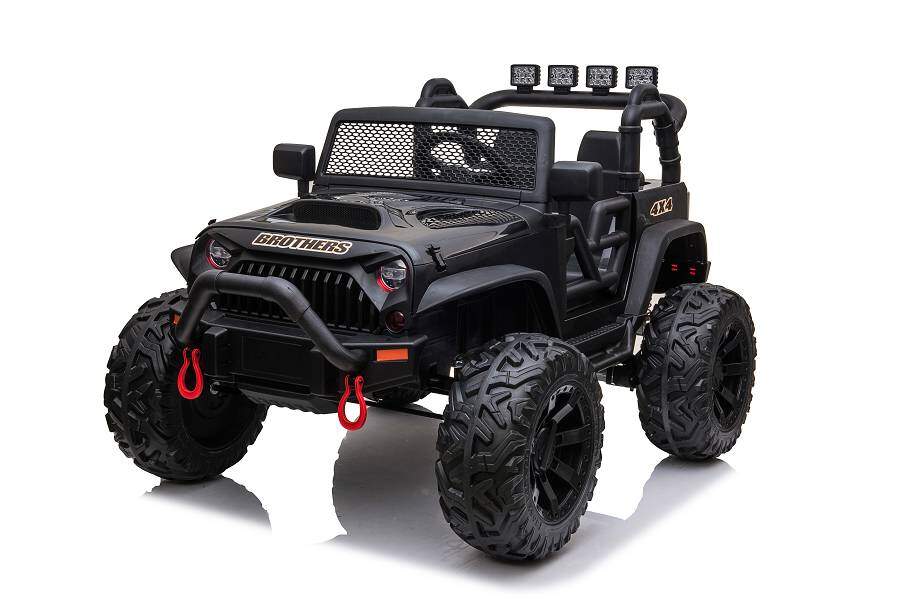 Elektro Auto Kinderfahrzeug Offroad mit 24V Akku und 2x200W Motoren "Schwarz" 2,4Ghz+Ledersitz+EVA 2 Elektro Auto Kinderfahrzeug Offroad mit 24V Akku und 2x200W Motoren "Schwarz" 2,4Ghz+Ledersitz+EVA – Bild 2