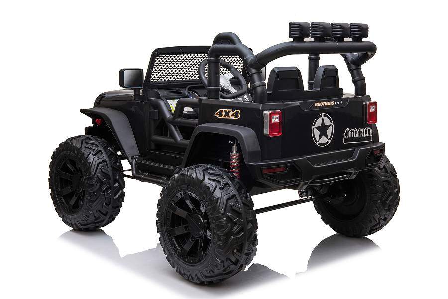 Elektro Auto Kinderfahrzeug Offroad mit 24V Akku und 2x200W Motoren "Schwarz" 2,4Ghz+Ledersitz+EVA 4 Elektro Auto Kinderfahrzeug Offroad mit 24V Akku und 2x200W Motoren "Schwarz" 2,4Ghz+Ledersitz+EVA – Bild 4